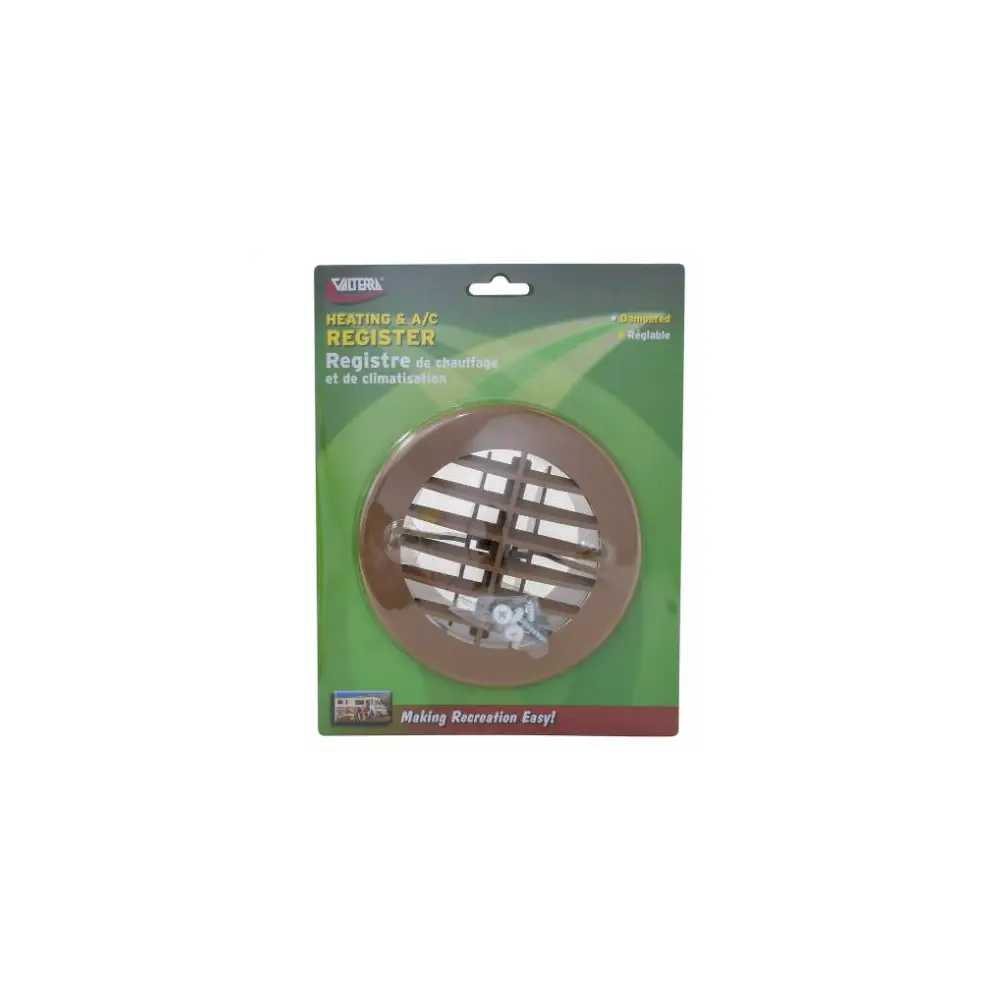 Round Heating & A/C Register w/ Damper - Beige - VALA10-3351VP